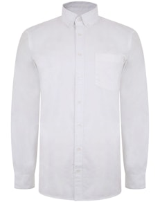 Bigdude Oxford Long Sleeve Shirt White Tall